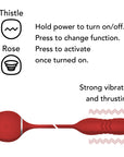 LOE The Rose and Thistle Premium Suction and Thrusting Stimulator Red