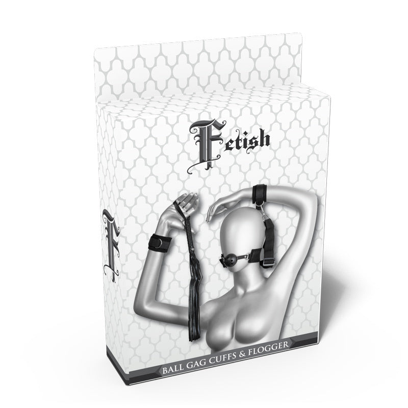 Fetish Ball Gag Cuffs &amp; Flogger
