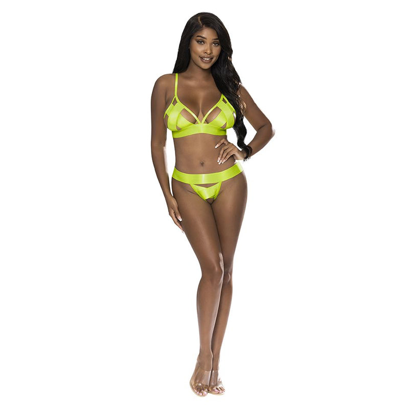 Strap Tease Bra And Crotchless Panty Set