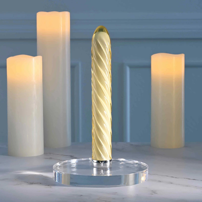 Playboy Pleasure Twist Of Fate Glass Vibrator