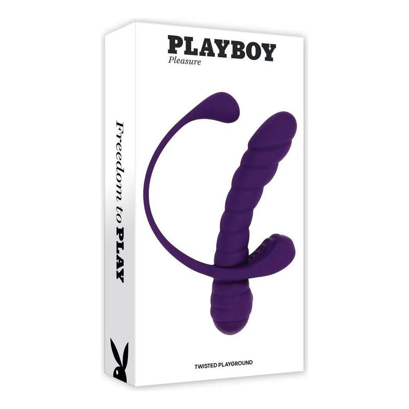 Playboy Pleasure Twisted Playground Dual Vibrator with Detachable C-Ring with Tail