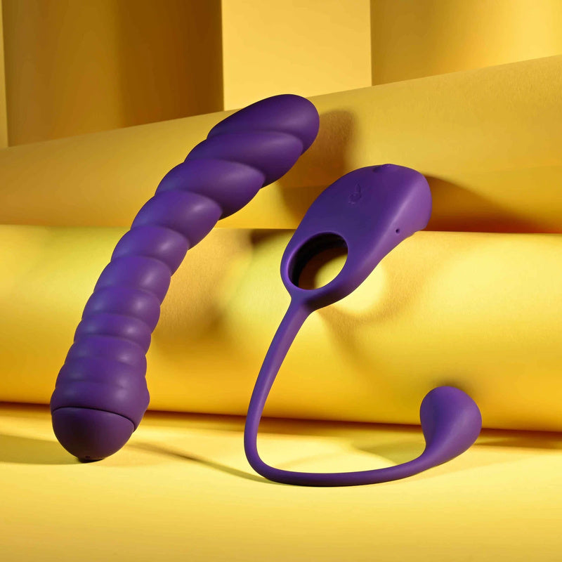 Playboy Pleasure Twisted Playground Dual Vibrator with Detachable C-Ring with Tail
