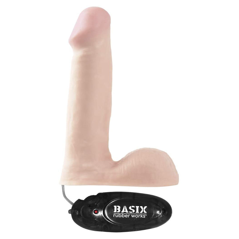 Basix 6"Vibrating Dong Flesh