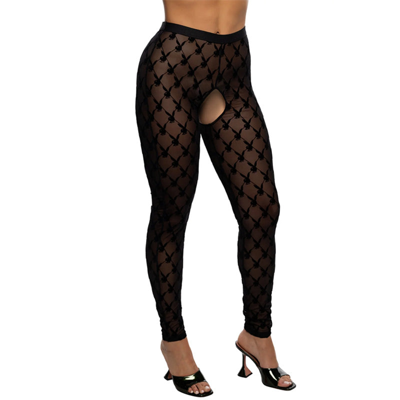 Playboy Burnout Bunny Footless Tights