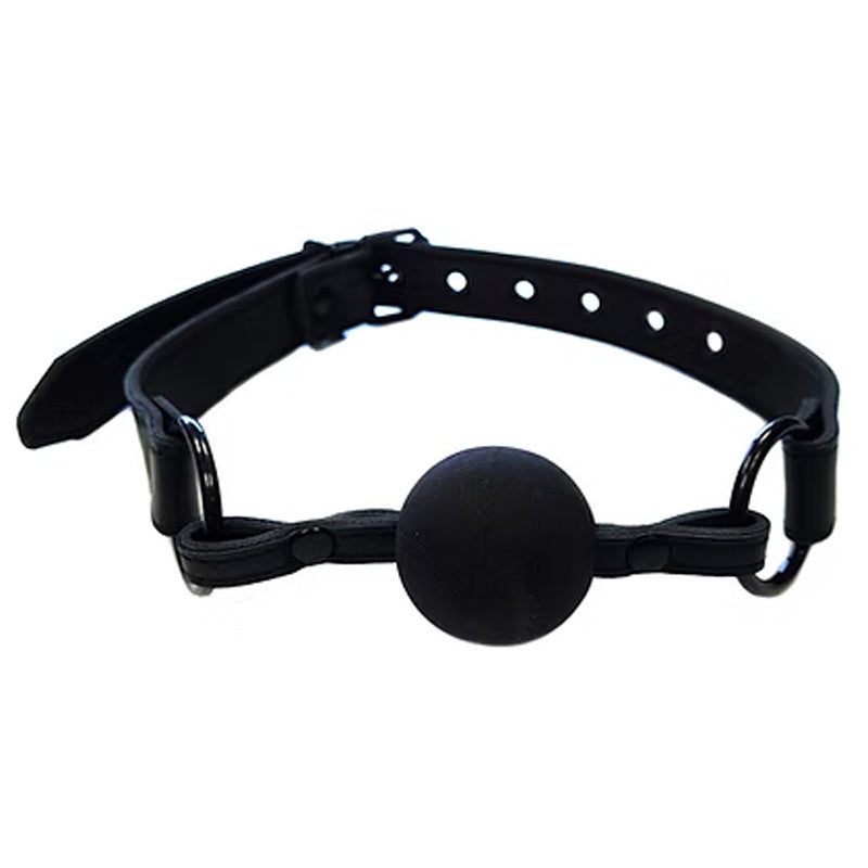 Rouge Garments Leather Ball Gag with Rubber Ball