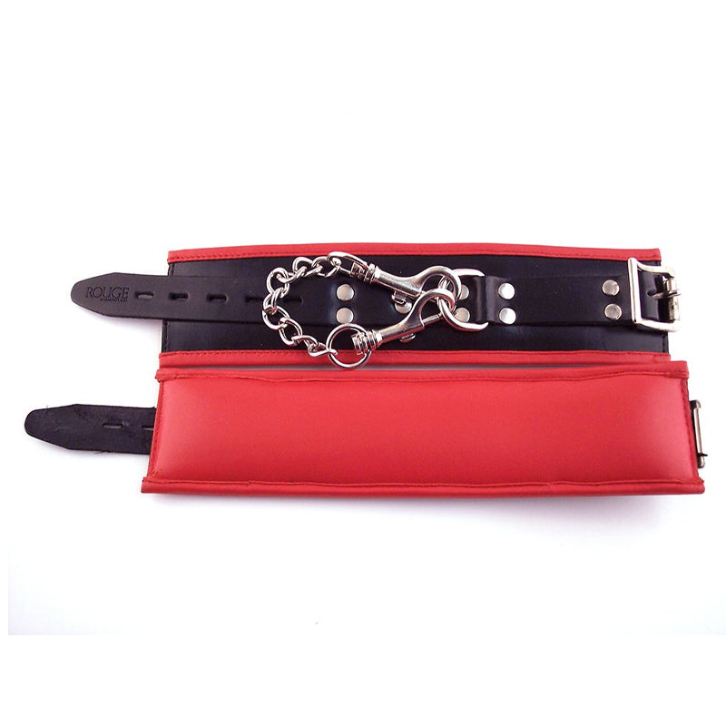 Rouge Padded Leather Wrist Cuffs