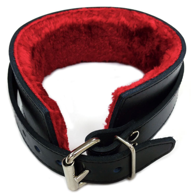 Rouge Garments Leather Collar with Faux Fur Lining Fur
