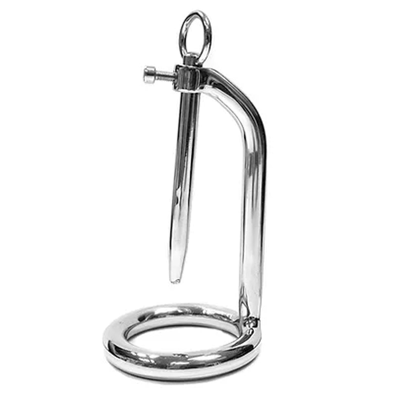 Rouge Stainless Steel Chastity Cage and Urethral Probe