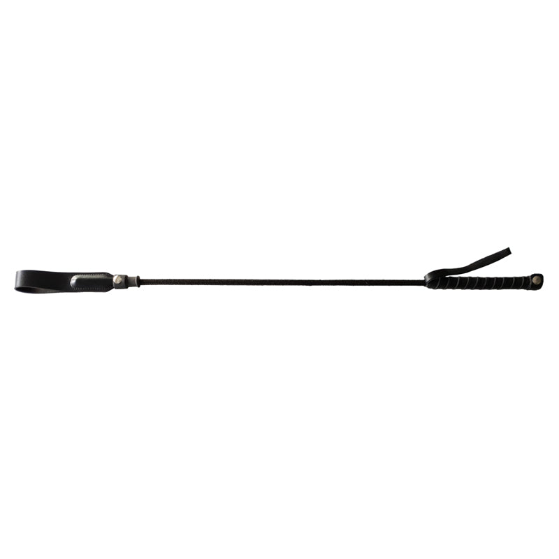 Rouge Garments Long Leather Riding Crop Slim Tip 24 Inch