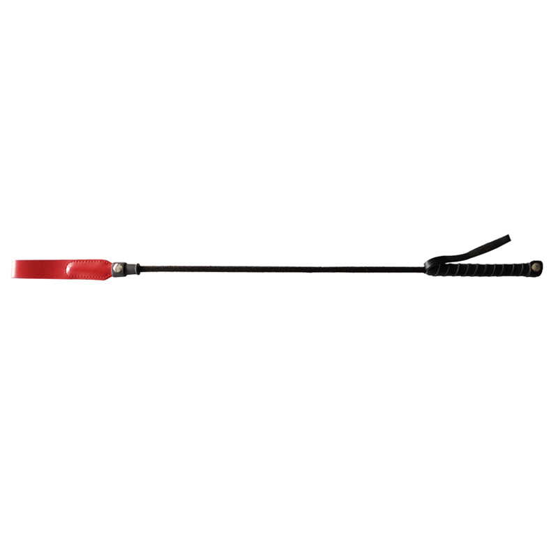 Rouge Garments Long Leather Riding Crop Slim Tip 24 Inch
