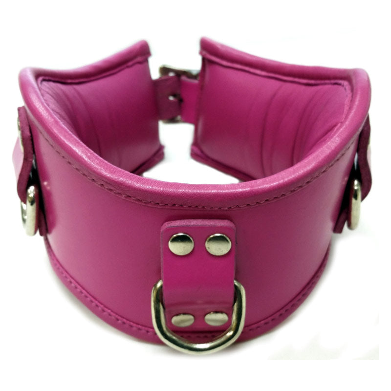 Rouge Garments Leather Padded Posture Collar with 3 D-Rings