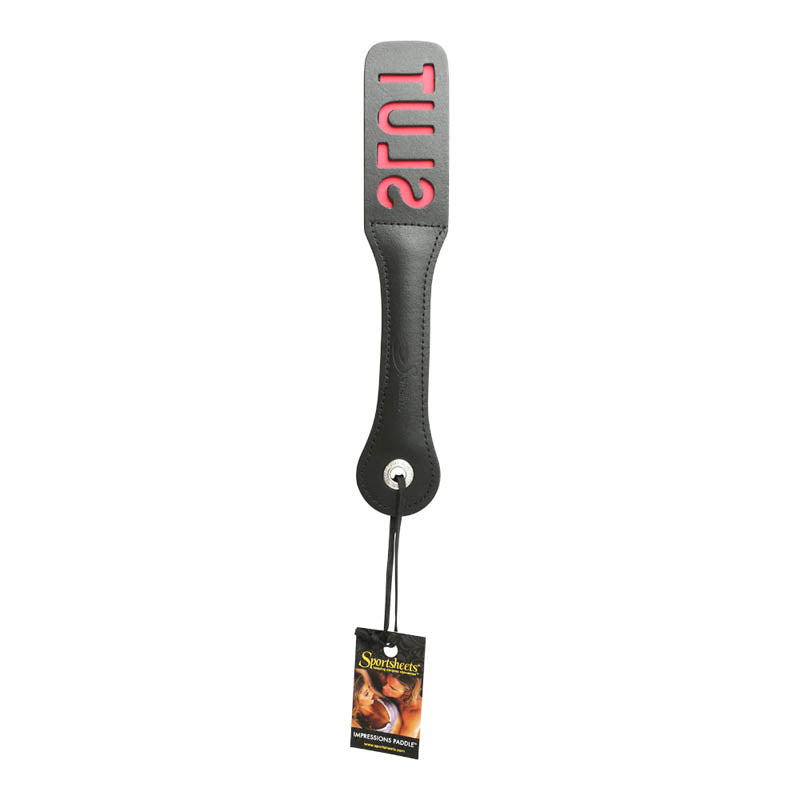 Sportsheets 12 Inch Leather Slut Impression Paddle