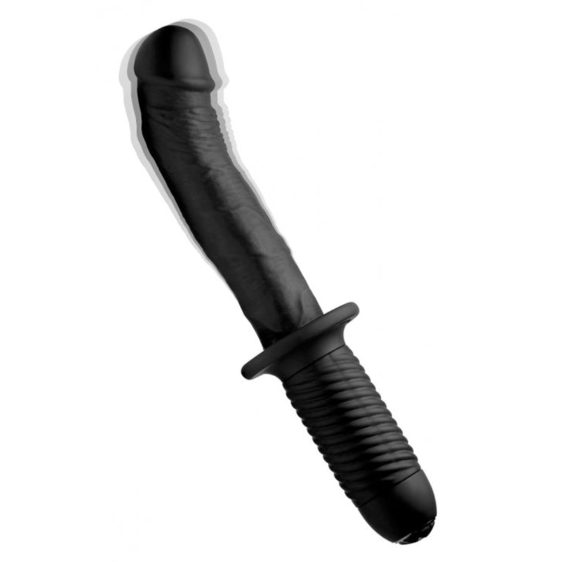 The Large Realistic 10X Silicone Vibrator with Handle