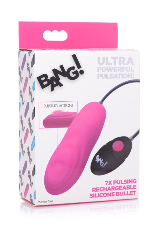 Bang 7X Pulsing Rechargeable Silicone Bullet