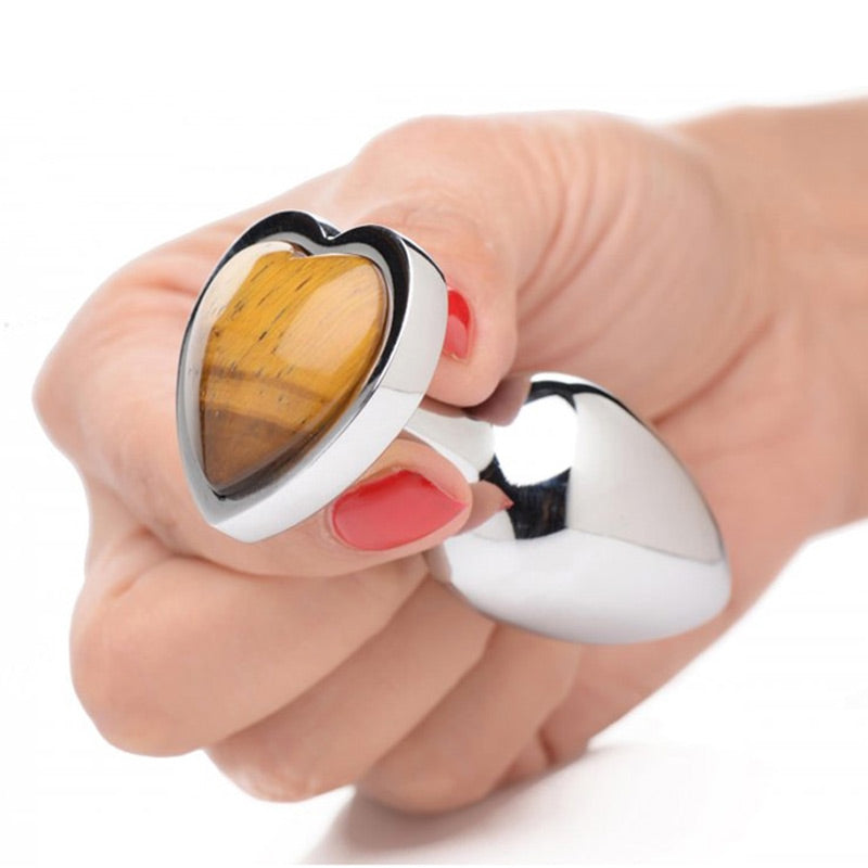 Booty Sparks Gemstones Tiger Eye Heart Anal Plug