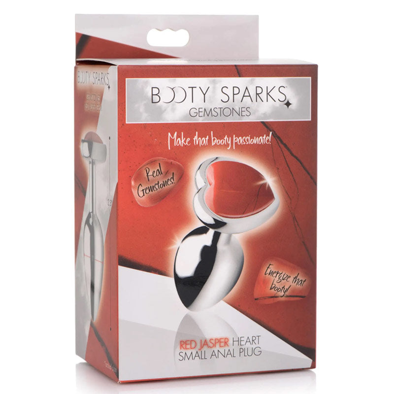 Booty Sparks Gemstones Red Jasper Heart Anal Plug
