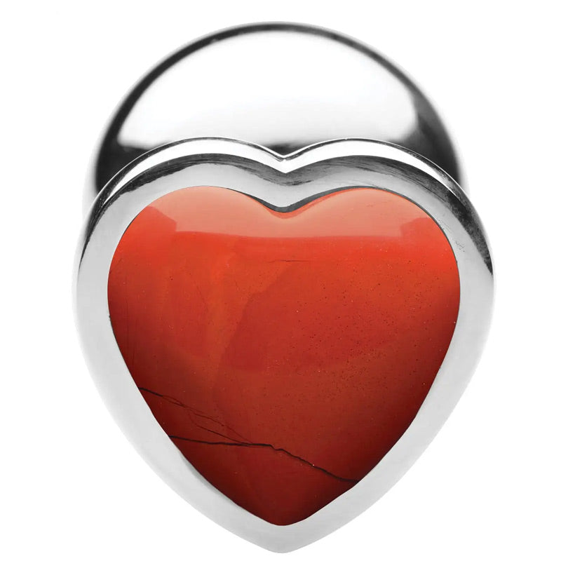 Booty Sparks Gemstones Red Jasper Heart Anal Plug