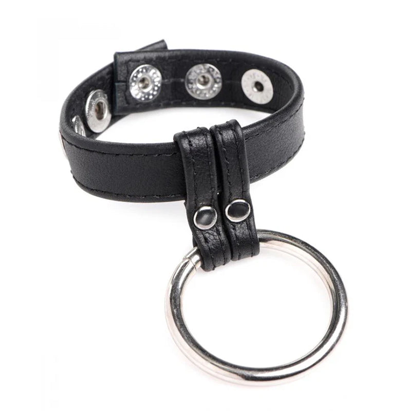 Cock Gear Leather and Steel Cock &amp; Ball Ring