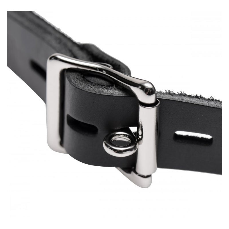 Leather Locking Open Mouth Gag