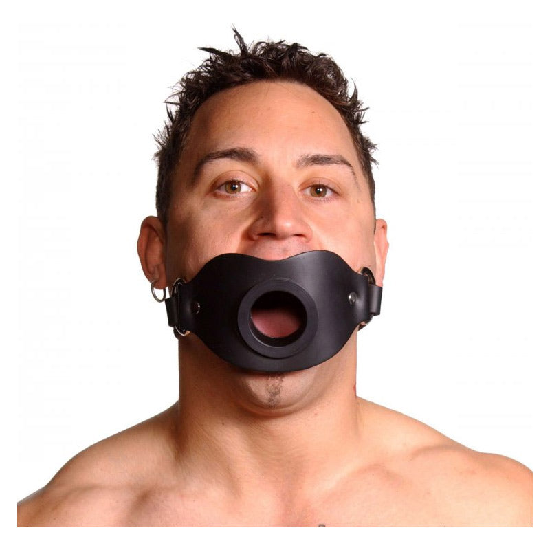 Leather Locking Open Mouth Gag