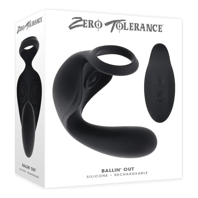 Zero Tolerance Ballin' Out Remote Controlled Vibrating Cockring and Prostate Stimulator