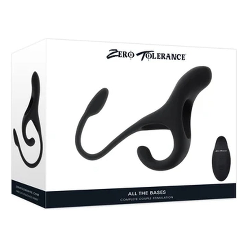 Zero Tolerance All The Bases Remote Controlled Vibrating Cockring with Buttplug
