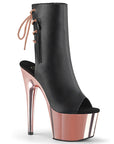 ADORE-1018 Chrome & Faux Leather Heel
