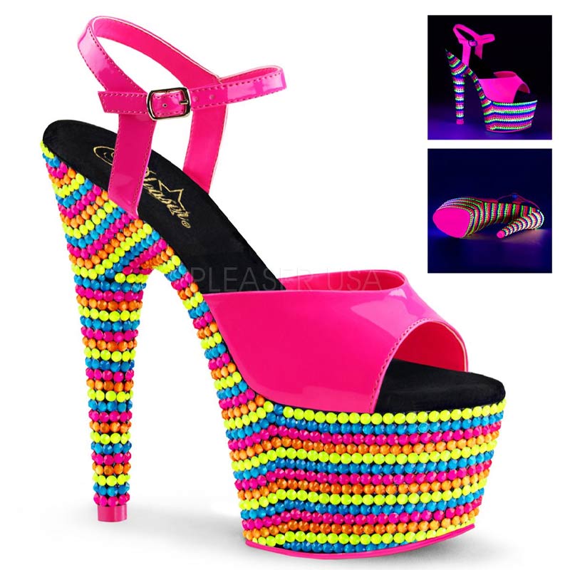 ADORE-709 Rainbow Rhinestone Heel