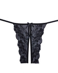 Allure Lace Open Panty With Double Mini Bow Detail In The Front And Back