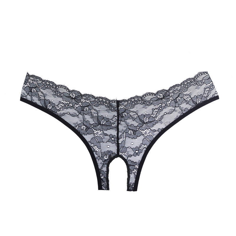 Allure Open Panty With Lace Front &amp; Lace Strap Back