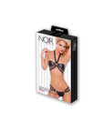 Noir Faux Leather Bra & G String Set