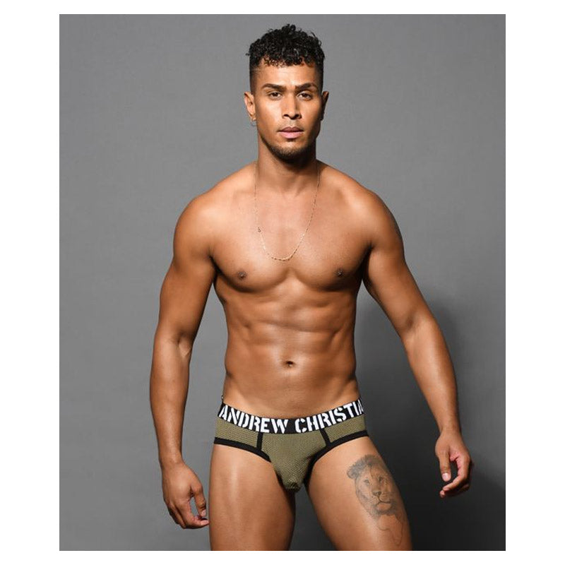 Andrew Christian Military Mesh Brief with Almost Naked