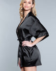 Satin Robe With Satin Front Ties