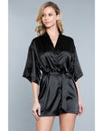 Satin Robe With Satin Front Ties