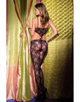Lace Crotchless Bodystocking With Cut Out Front