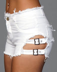 Denim Shorts With Buckle Sides