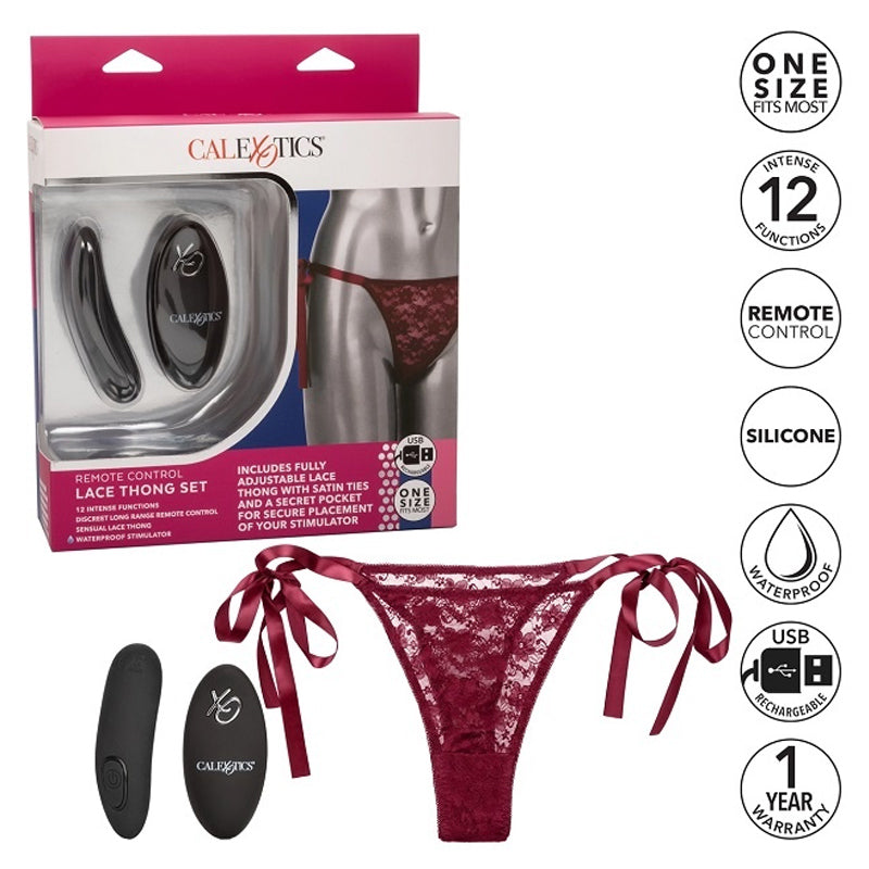 Remote Control Lace Thong Set