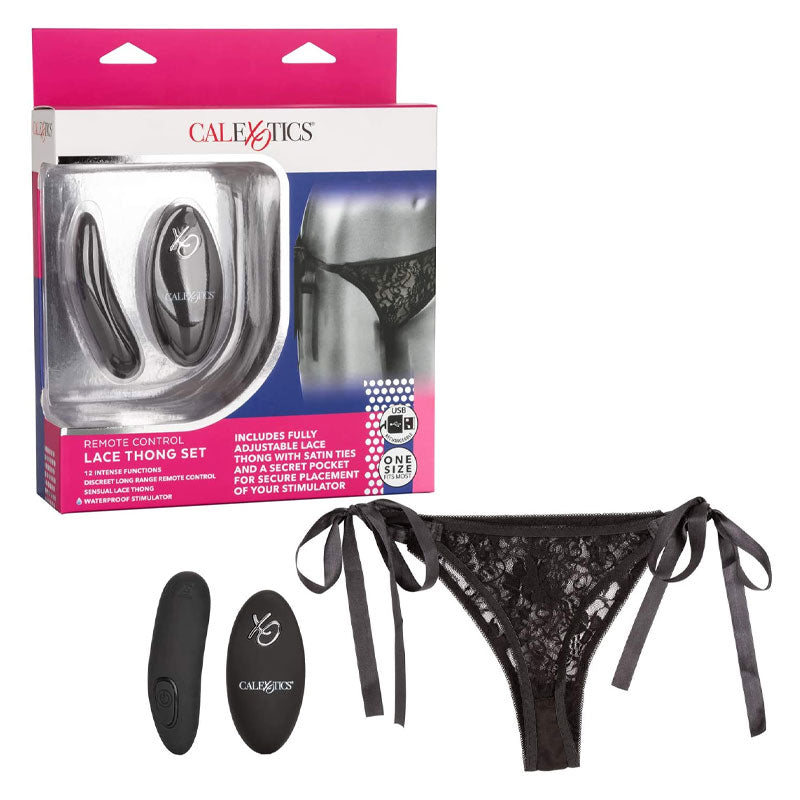 Remote Control Lace Thong Set