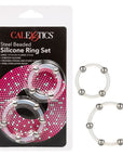 Steel Beaded Silicone Ring Set