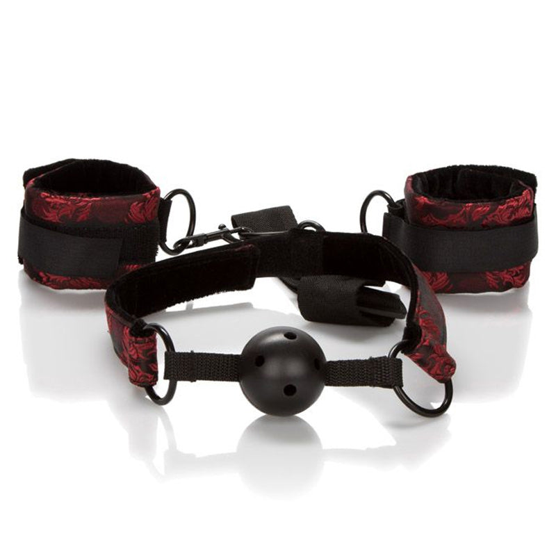 Scandal Breathable Ball Gag With Cuffs