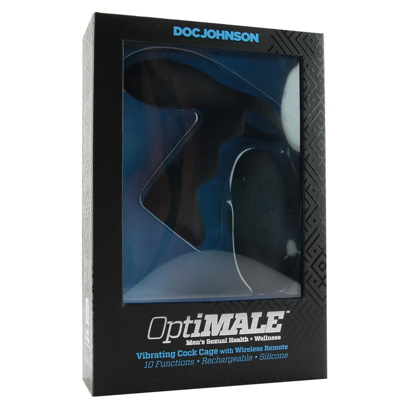 OptiMale Vibrating Cock Cage with Wireless Remote Rechargeable Silicone