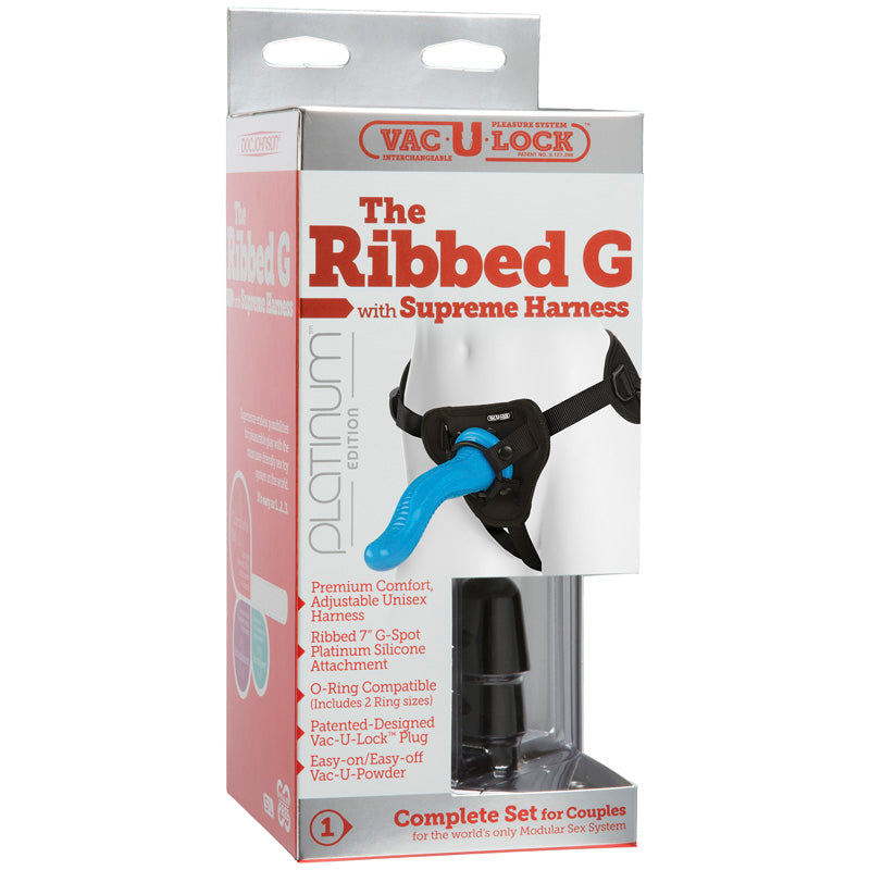 Vac-U-Lock Ribbed G With Supreme Harness - Non-retail Packaging