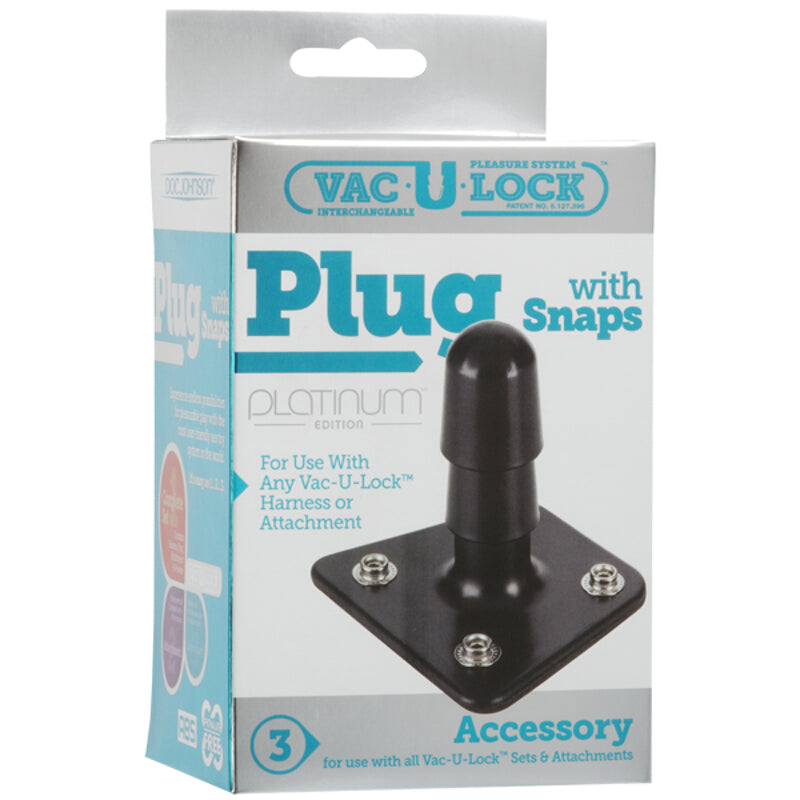 Vac-U-Lock Platinum Black Plug With Snaps - Non-retail Packaging