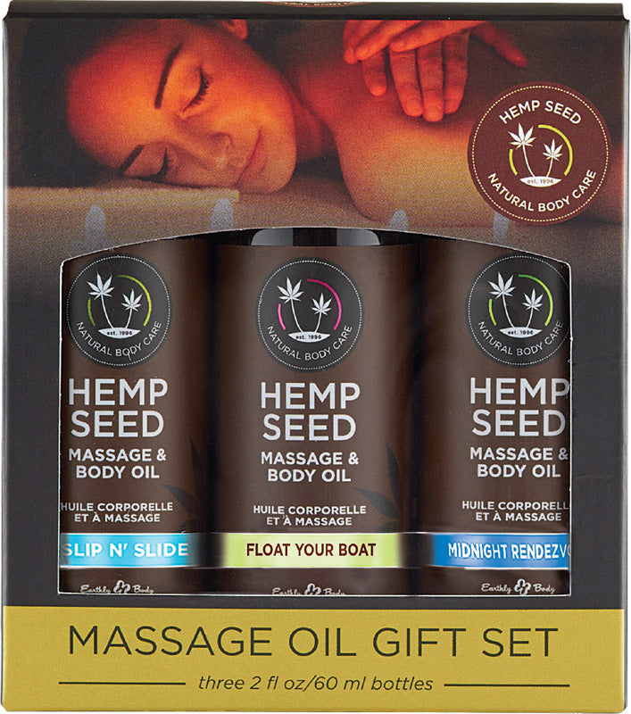 Earthly Body Hemp Seed Massage Oil Gift Set Summer 2022 Collection
