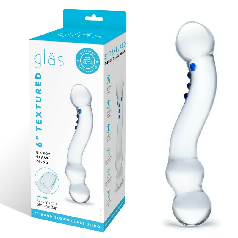 6 Inch Clear Curved G-spot Glass Dildo