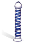 Blue Spiral Glass Dildo