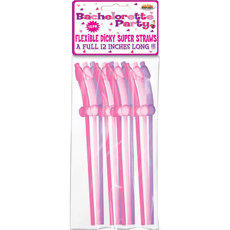 Bachelorette Party Flexy Super Straw 10Pcs Set
