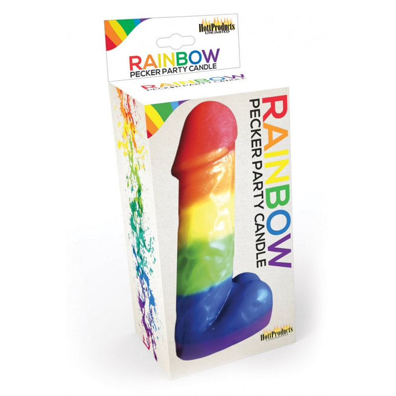 Rainbow Pecker Party Candle 7.5 Inch