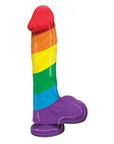 Rainbow Sex Toys Pumped Rainbow Silicone Dildo