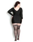Kixies Lois Thigh Highs with Back Seam